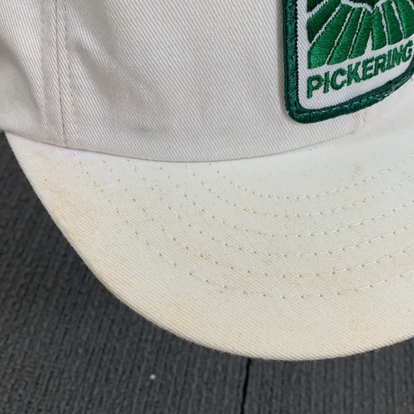 Vintage Pickering Snapback Hat Mens Adjustable White Green Patch Swingster USA - Picture 11 of 16